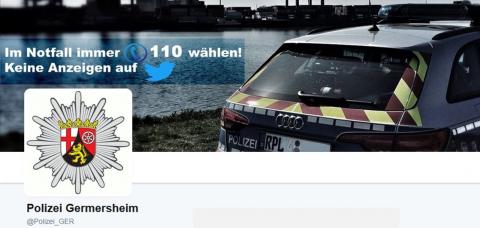 Polizei Germersheim, Twitter, Polizei twittert, Tweets der Polizei Germersheim